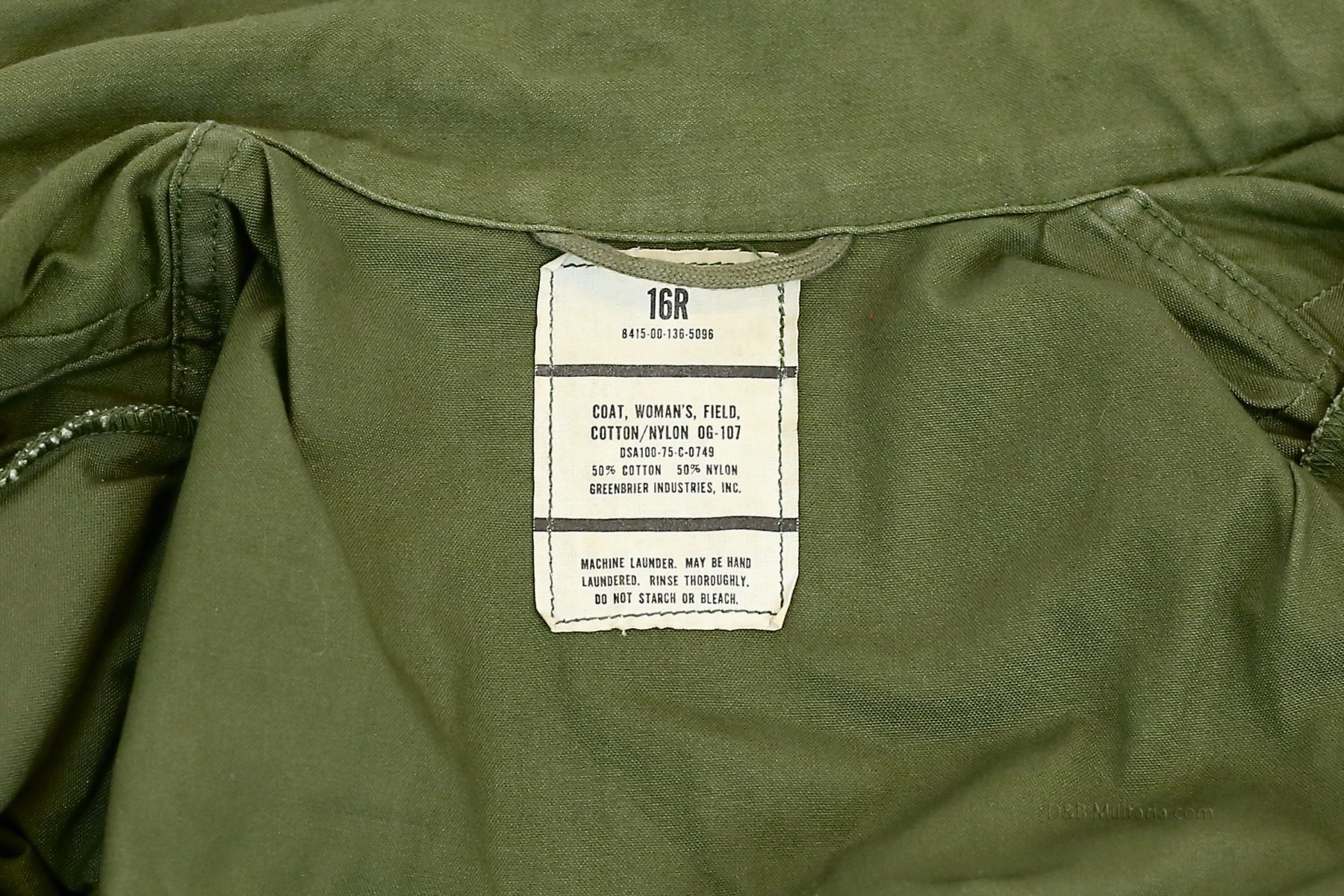 Women's US Vietnam era OG-107 Field Coat (112) (UF)
